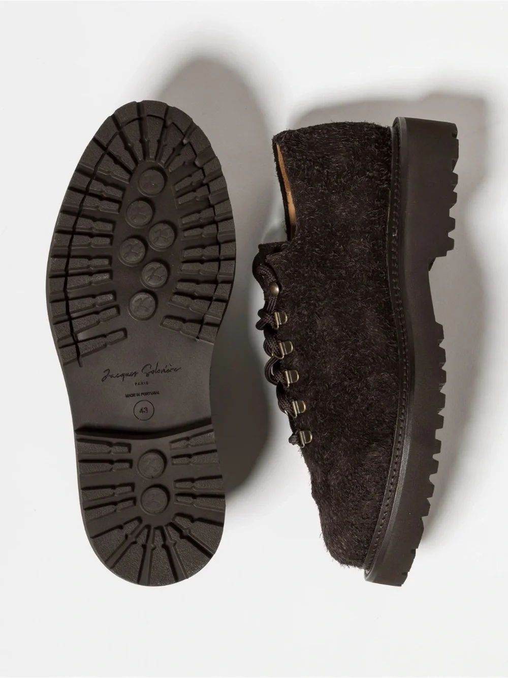 Jacques soloviere Men's Dark Brown Suede Lace-Up Casual Shoes